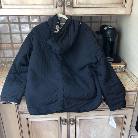 Free People Movement Elevation Jacquard Reversible Fleece Jacket Black Gold Blue - Picture 6 of 10